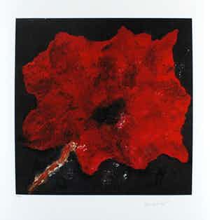 Armando - Kleurengiclee DIE BLUME ROT Handgesigneerd verkocht voor € 159!