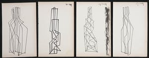 Siep van den Berg - Lot van vier abstracte composities kopen? Bied vanaf 1!