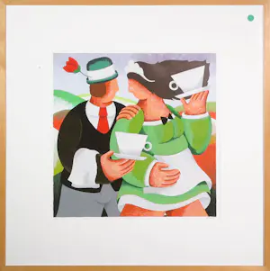 Yvonne Zomerdijk - Zeefdruk, Darjeeling lady - Ingelijst kopen? Bied vanaf 50!