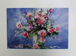 Niet of onleesbaar gesigneerd - Kleurenzeefdruk BOEKET MET BLOEMEN kopen? Bied vanaf 10!