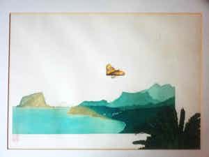 Leentje Linders - Aspect of flying III aquatint ets reliefdruk verkocht voor € 50!