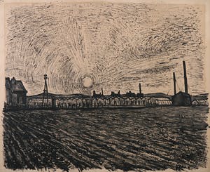 Piet Franz - Penseel en inkt, Landschap en architectonische tekening kopen? Bied vanaf 1!