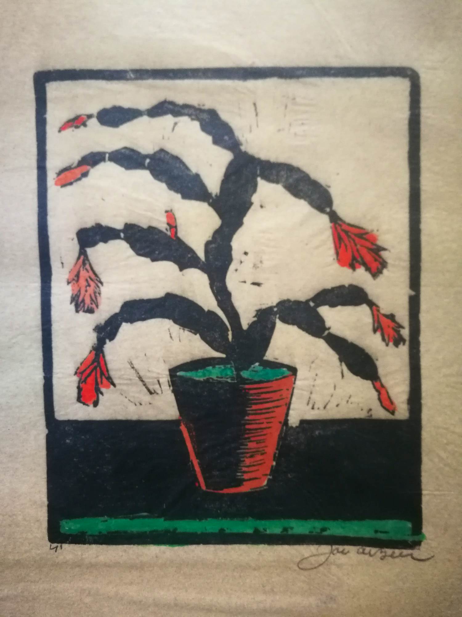 Jac. de Beer - Bloeiende cactus. kopen? Bied vanaf 79!