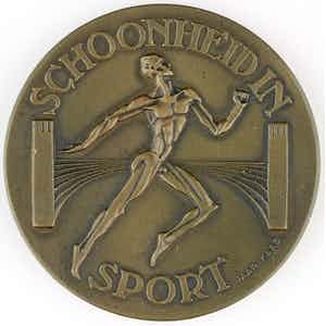 Jaap Kaas - Bronzen penning: Schoonheid in Sport | Olympische Spelen Amsterdam 1928, 1927 verkocht voor € 60!