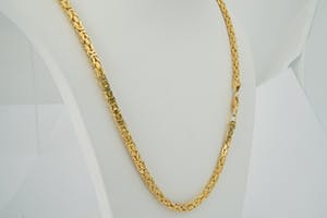 1297- Massief (65,5 gr) 18 karaats geelgouden "Konings" ketting 60cm kopen? Bied vanaf 2460!