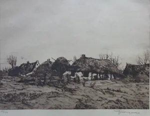 Hendrik Weegewijs - LOT VAN 2 WERKEN / ZW-W ETS / 32x50cm / SIG kopen? Bied vanaf 25!