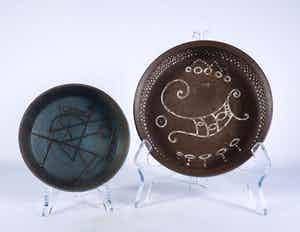 Dirk Hubers - Aardewerk, Sgrafitto schalen verkocht voor € 60!