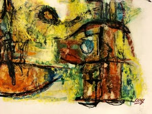 Paul Haanschoten - Abstracte compositie kopen? Bied vanaf 75!