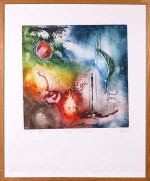 Ad Arma - Kleurenets, Tijd is een gesprek - Ingelijst verkocht voor € 50!