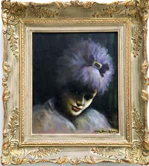 Charles Mangin - Jonge dame in bont verkocht voor € 185!