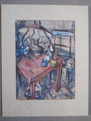 Jan Peeters - Aquarel kopen? Bied vanaf 80!