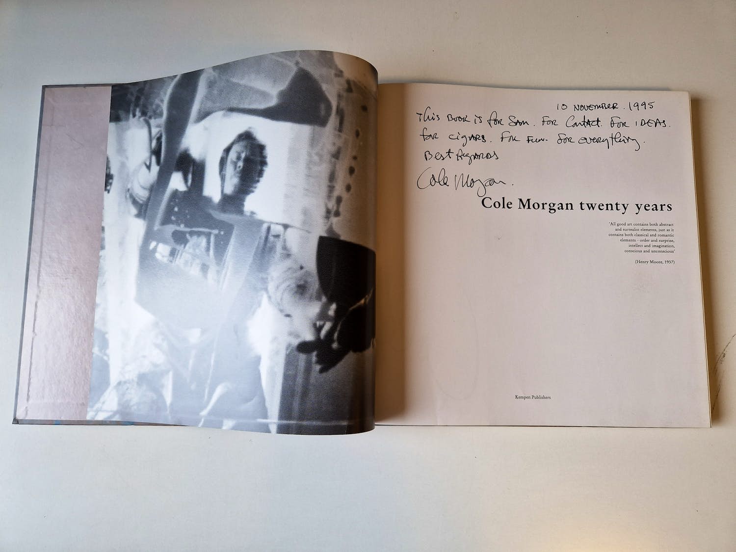 Cole Morgan - uitgeverij Kempen 1993 - "Twenty Years" met handgeschreven opdracht ! verkocht voor € 51!