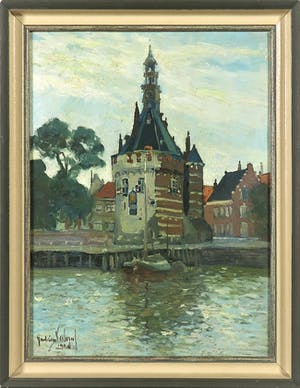Andries Verleur - Gezicht op de Hoofdtoren in Hoorn. kopen? Bied vanaf 150!