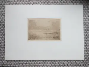 Carel Nicolaas Storm van 's-Gravesande - Watergezicht over Bergen op Zoom - Ets kopen? Bied vanaf 80!
