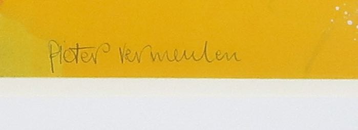 Pieter Vermeulen - Zeefdruk, Kersenschaal (groot) kopen? Bied vanaf 1!