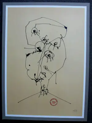 Antonio Saura - Map: Vier maskers bij zelfportretten van Antonio Saura / Quatro Mascaras kopen? Bied vanaf 895!