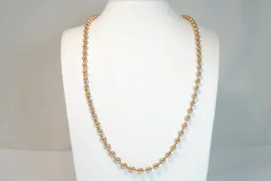 15 - Exclusief en relatief lang 18 krt massief rosé gouden "kogel" collier kopen? Bied vanaf 2800!
