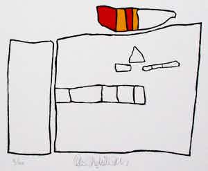 Cees Andriessen - linosnede: Bollewop - 1974 verkocht voor € 45!