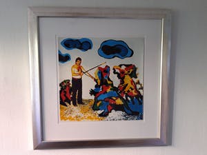 Karel Appel - De Tovenaar........ prachtig ingelijst !! kopen? Bied vanaf 300!