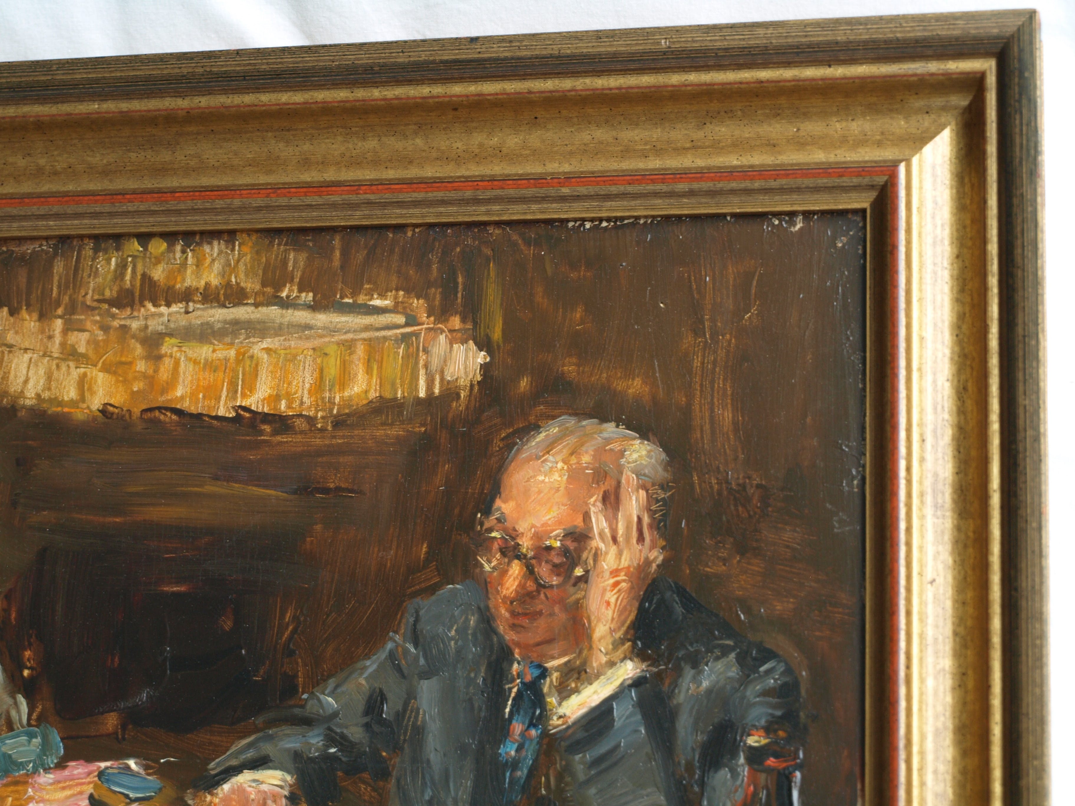 Bethijl Philippus van Romondt - Olieverf op paneel , Aan de tafel – gesigneerd & ingelijst – 1939 kopen? Bied vanaf 175!