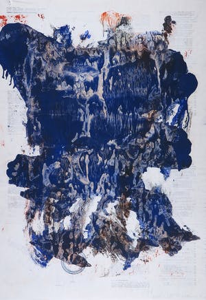 Wim de Bruin - Goauche op bedrukt papier, Zonder titel (Groot) kopen? Bied vanaf 1!