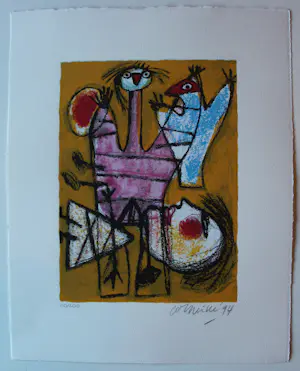 Corneille - Litho: Compositie met figuren - 1994 kopen? Bied vanaf 225!