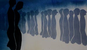 Leo Vroman - Ingelijste zeefdruk: Silhouette - 1980 kopen? Bied vanaf 75!