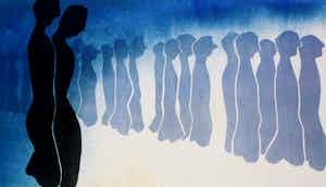 Leo Vroman - Ingelijste zeefdruk: Silhouette - 1980 verkocht voor € 75!