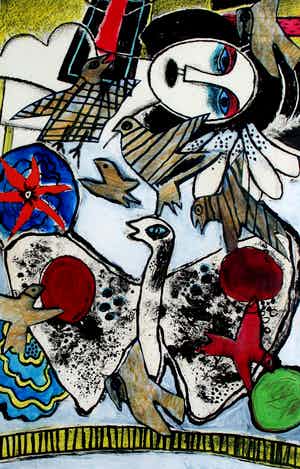 Corneille - Zeefdruk, L'Oiseau Papillon verkocht voor € 299!