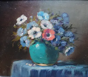 Tilly Moes - Stilleven met anemonen -olieverf op paneel- kaufen? Bieten Sie von 60!