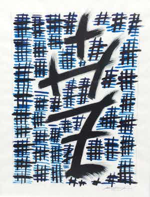 Jan Schoonhoven Jr. - C3943 - Abstracte voorstelling verkocht voor € 200!