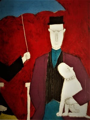 Annora Spence - Karakteristiek Litho van bekende Britse Grafica "Under the Umbrella" kopen? Bied vanaf 10!