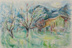 Thijs Sterk - Aquarel, Landschap - Ingelijst kopen? Bied vanaf 20!