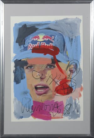Peter Klashorst - Beschilderde print, Max Verstappen - Ingelijst kopen? Bied vanaf 60!