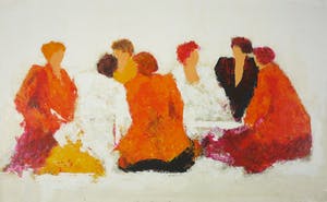 Wil Willemsen - Zeefdruk op geschept papier, All together now (Groot) kopen? Bied vanaf 50!