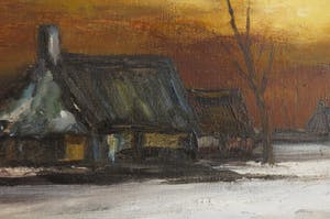 Paul Permeke - Olieverf op doek, Winterlandschap - Ingelijst kopen? Bied vanaf 450!