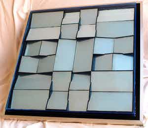 Nul / ZERO-kunst: Spiegelglas, grote abstract geometrische constructie verkocht voor € 350!