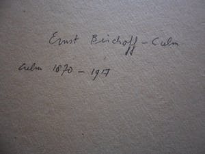 Ernst Bischoff-Culm - Kleurenlitho, Titel, Brand, straatbeeld met koppel. kopen? Bied vanaf 30!