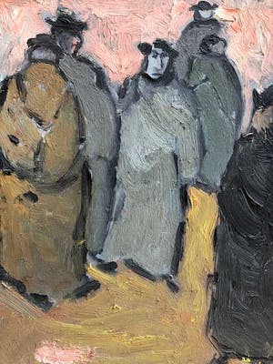 Karel Frank Carwalho - wandelende figuren in landschap kopen? Bied vanaf 95!