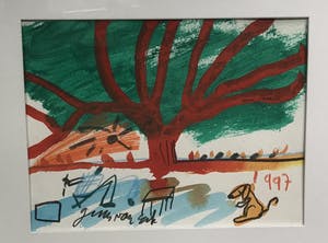 Guus van Eck - Boom met hond in landschap kopen? Bied vanaf 25!