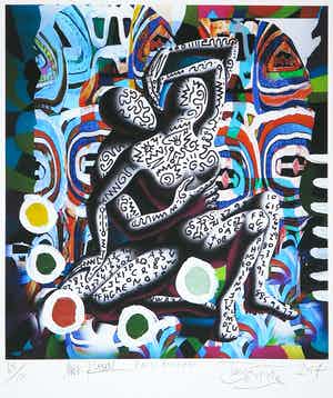 Mark Kostabi - Paul Kostabi & Tony Esposito - Giclée, Embracing the future verkocht voor € 60!