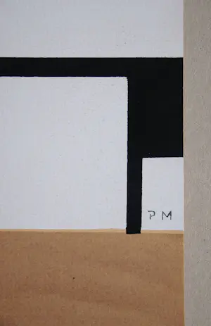 Piet Mondriaan - Compositie - 1957 - Stencil in gouachekleuren - Monogram kopen? Bied vanaf 500!