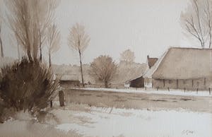Niet of onleesbaar gesigneerd - Aquarel - Lanschap kopen? Bied vanaf 10!
