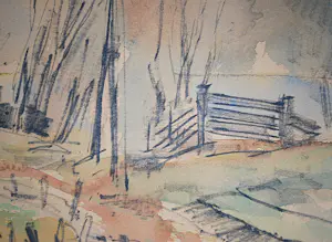 Karel Colnot - boerderijen - tekening met aquarel kopen? Bied vanaf 90!