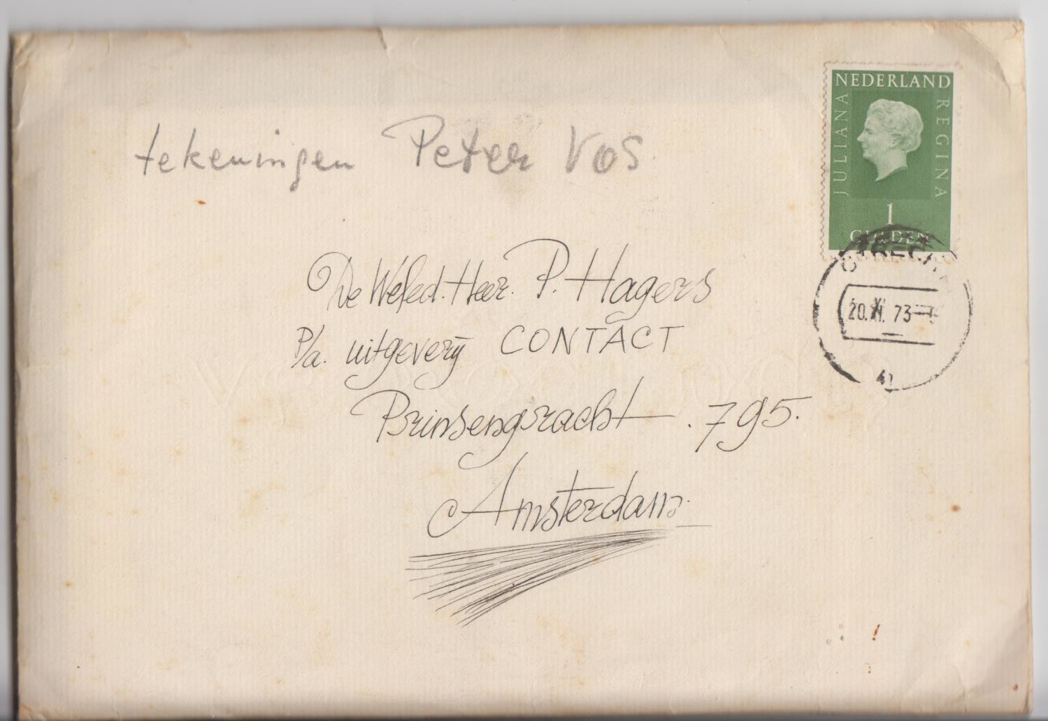 AcheterPeter Vos - Envelop met 14 tekeningen? Enchérissez de 1100!