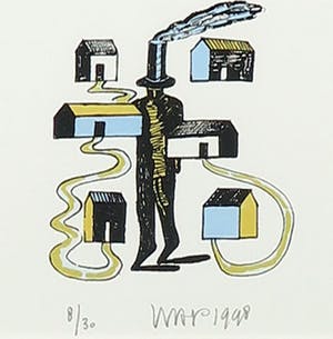 Hans Wap - Zeefdruk, Zonder titel - Ingelijst kopen? Bied vanaf 20!