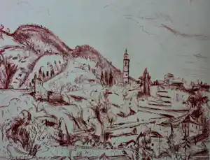 Jan Wiegers - Kleurenlitho: Intragna- 1947 verkauft für € 55!