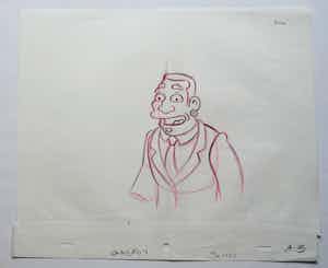 Matt Groening.  The Simpsons -  Originele animatie tekening van D.Overstreet. verkocht voor € 50!