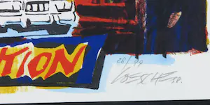 Wolfgang Loesche - 2 Litho's, Upside down & Attention kopen? Bied vanaf 1!