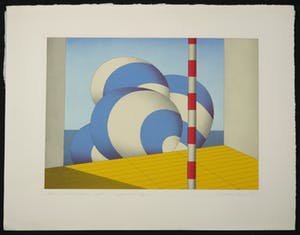 Marinus Fuit - Zeefdruk, Blauw-witte balonnen kopen? Bied vanaf 40!